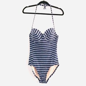 Merona Swimsuit S One Piece Stripe Vintage Inspired Retro Pinup Girl Vacation